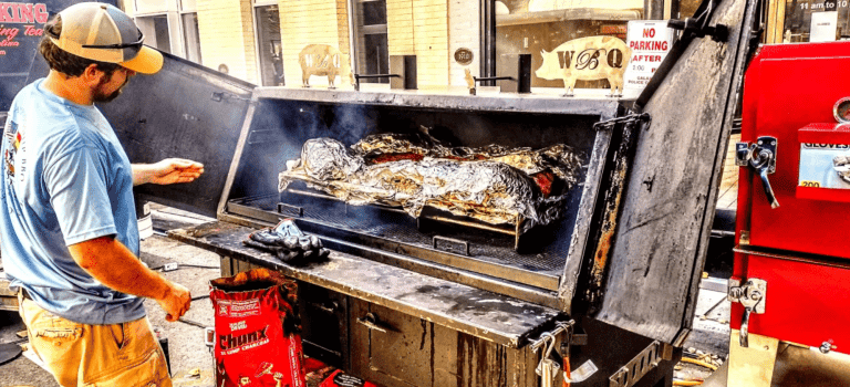 Cooking BBQ at the Smoke on the Mountain BBQ Championship