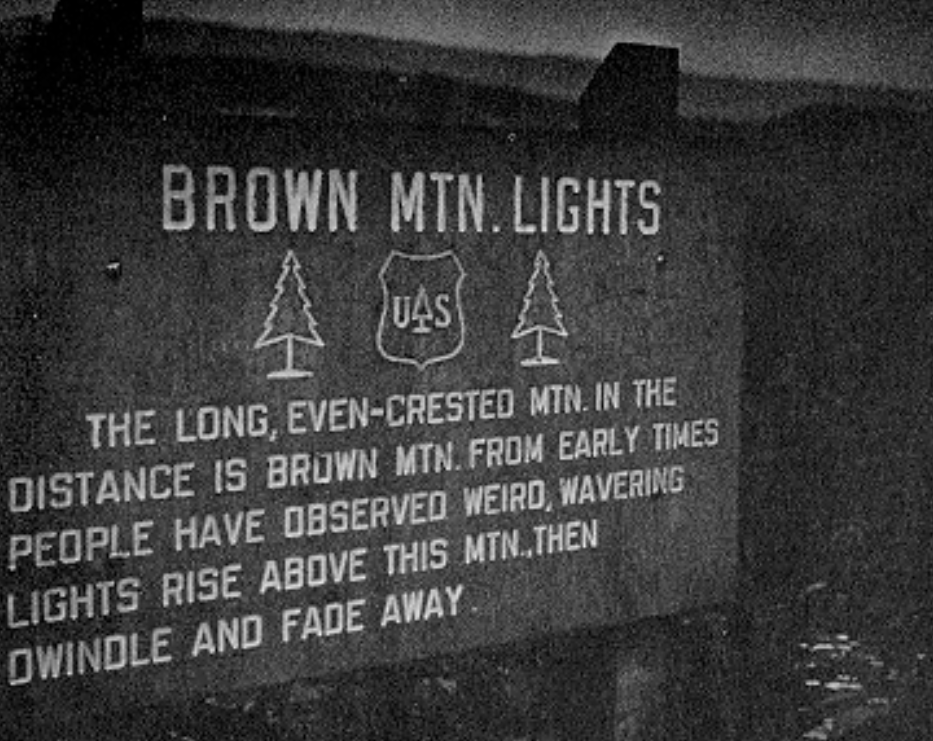 Brown Mountain Lights sign