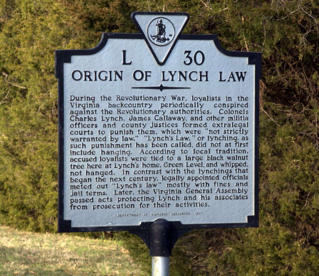 Origin of Lynch Law Marker