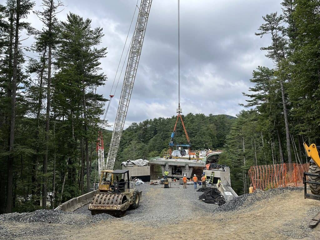 Parkway construction crew at Laurel Fork Bridge