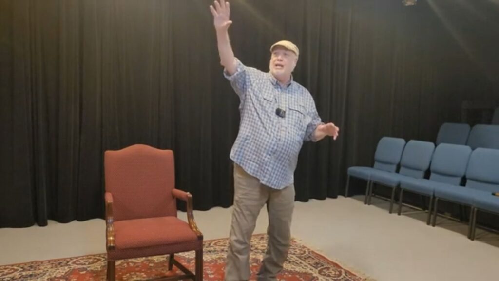 Wayne Jordan telling stories at the June Bug Center in Floyd, VA.