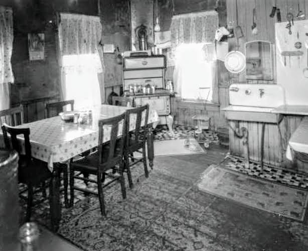 Historic Appalachian home kitchen where funeral biscuits and other food would be prepared during extended mourning.