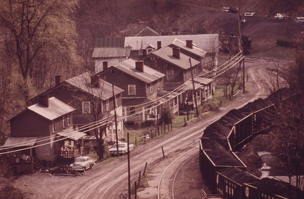 Red Ash coal company town in Virginia where miners were paid in coal scrip and shopped at the company store