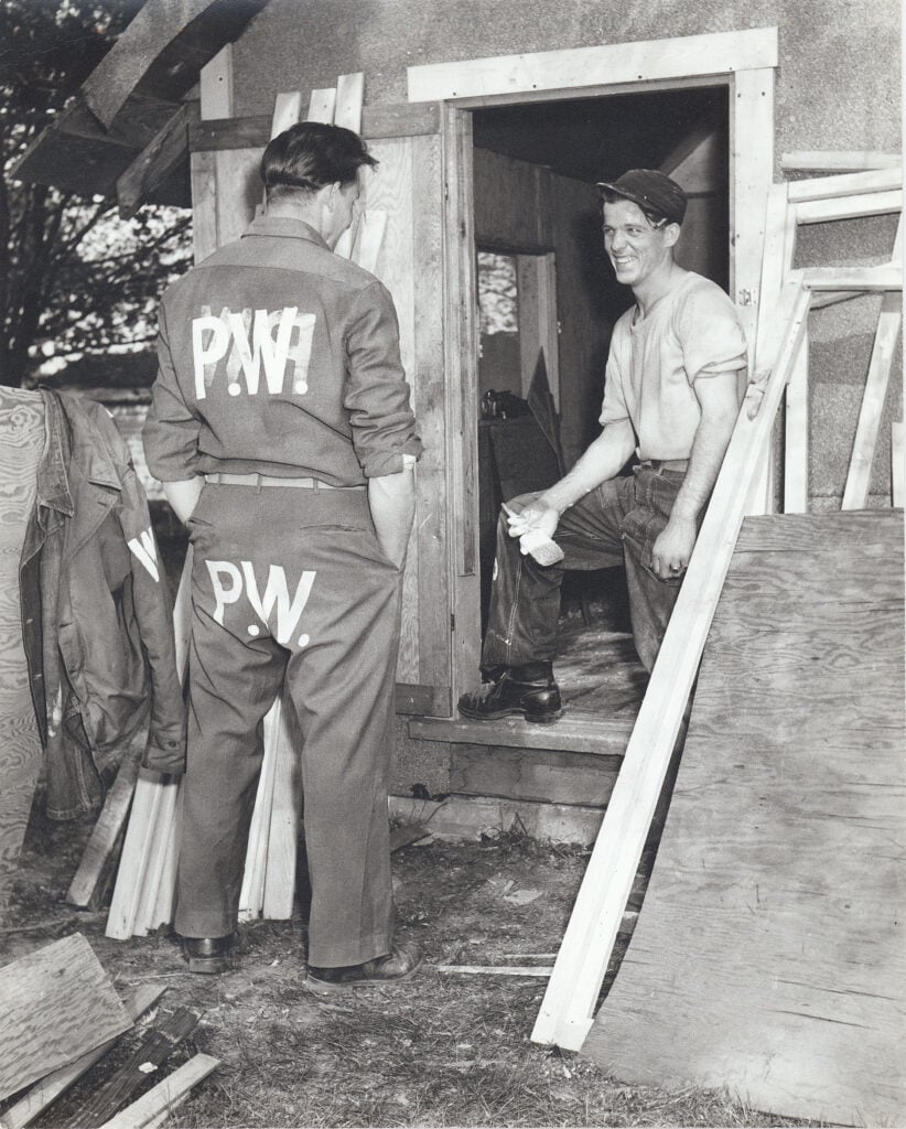 German POWs in the Blue Ridge working in an orchard during World War II