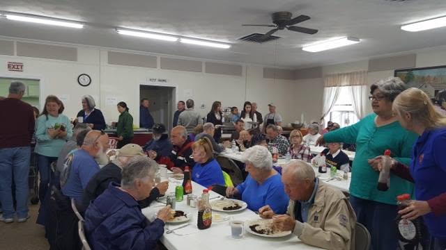 Diners fill the room during the Appalachian fundraising meal known as Pancake Days.